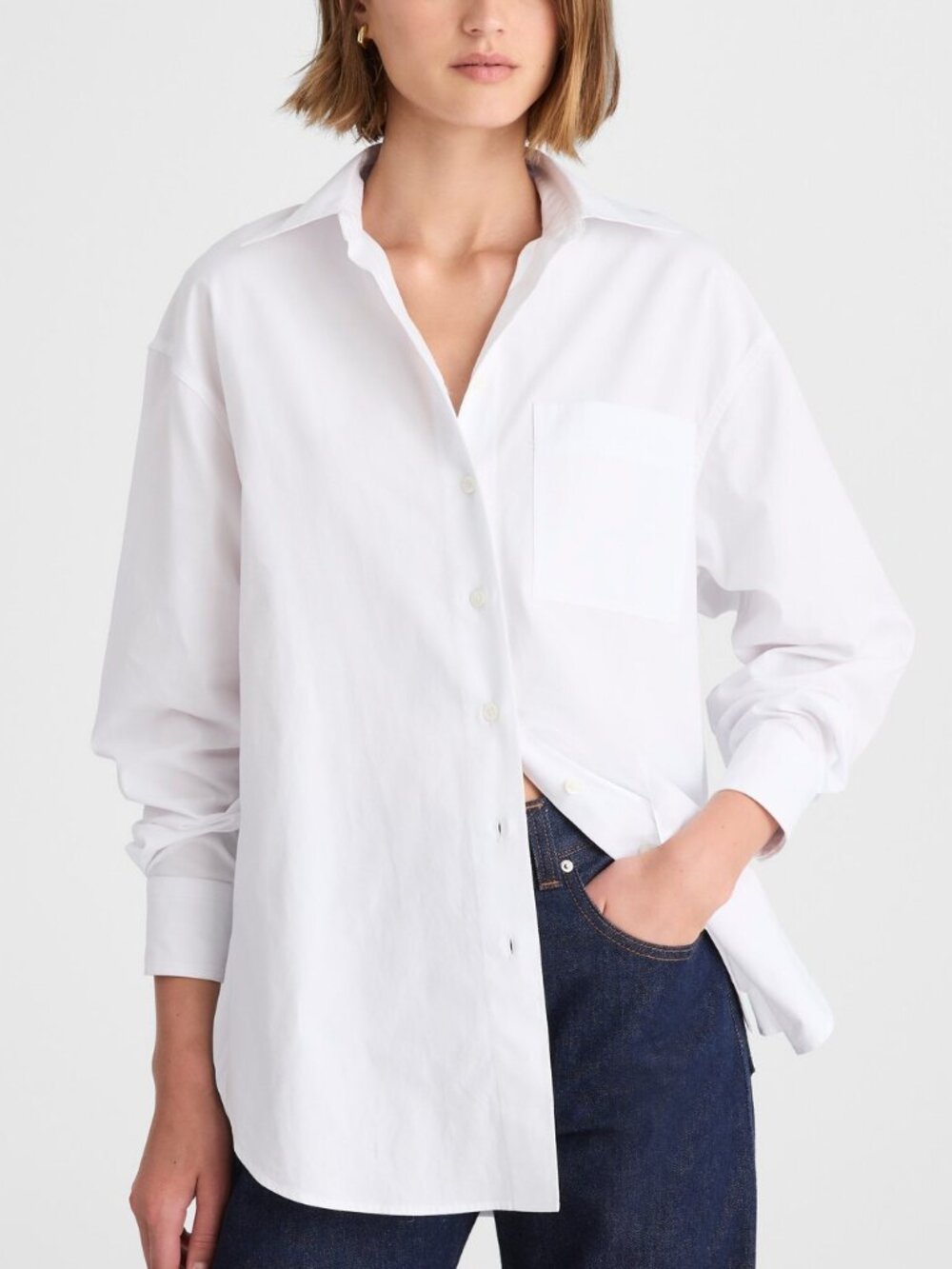 Madewell Oversized Button-Up Lightweight Oxford Cotton Shirt White Size M NWOT